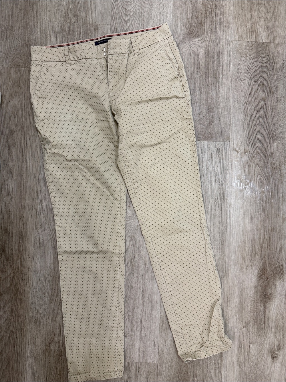 Tommy Hilfiger Tan Beige Micro-Pattern Chinos